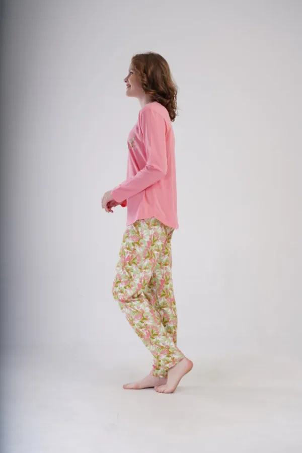 Pijamale dama, Vienetta, model Good Life, bumbac, corai - imagine 4