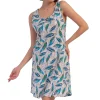 Camasa de noapte, Vienetta, model Pure Comfort, bretele, bumbac, turcoaz
