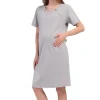 Camasa pentru alaptat, Vienetta, model Minimalist Gray, pentru mamici, bumbac, orificii laterale pentru alaptat incheiate cu fermoar