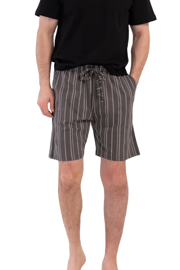Pantaloni de pijama barbati, Vienetta Man, model SleepVibe, bumbac, buzunare, gri