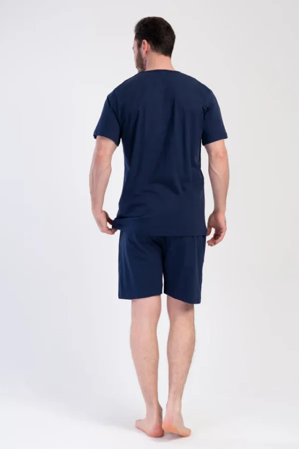 Pijamale barbati, Vienetta Man, model Style Horse, bumbac, buzunare, bleumarin - imagine 2