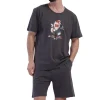 Pijamale barbati, Vienetta Man, model Me in The Morning, bumbac, buzunare, gri