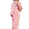 Camasa pentru alaptat, Vienetta, model Heavenly Nest-Mother Sheep, pentru mamici, bumbac, orificii laterale pentru alaptat incheiate cu nasturi, roz