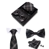 Set elegant 4 piese, MENZ®, model Class, cravata, papion, batista, butoni, negru/maro