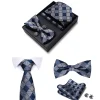 Set elegant 4 piese, MENZ®, model Class, cravata, papion, batista, butoni, bleumarin/gri deschis