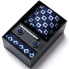 Set elegant 5 piese, MENZ®, model Charlone, cravata, ac cravatam, batista, butoni, bleumarin inchis/albastru deschis