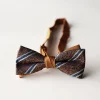 Papion elegant pentru barbati, MENZ®, model The Gentleman’s Mark, prelegat, ajustabil, caramiziu/albastru + cutie de papion
