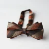 Papion elegant pentru barbati, MENZ®, model The Gentleman’s Mark, prelegat, ajustabil, bej/maroniu + cutie de papion