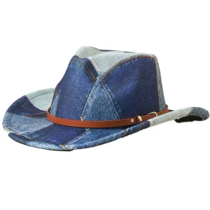 Alternative view of Palarie cowboy MENZ, model Blue Mesa, albastru, boruri largi, 56-58 cm